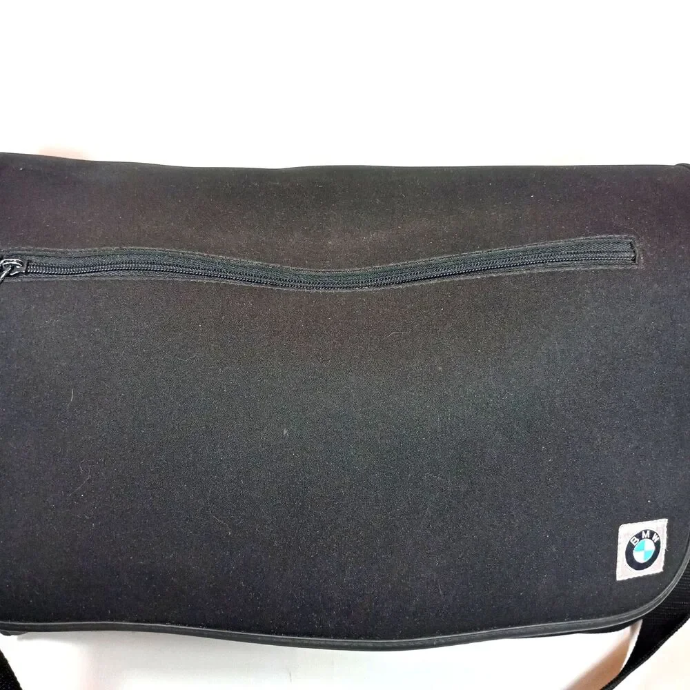 BMW Messenger Laptop Bag Black Shoulder Crossbody Briefcase Tech Travel Work